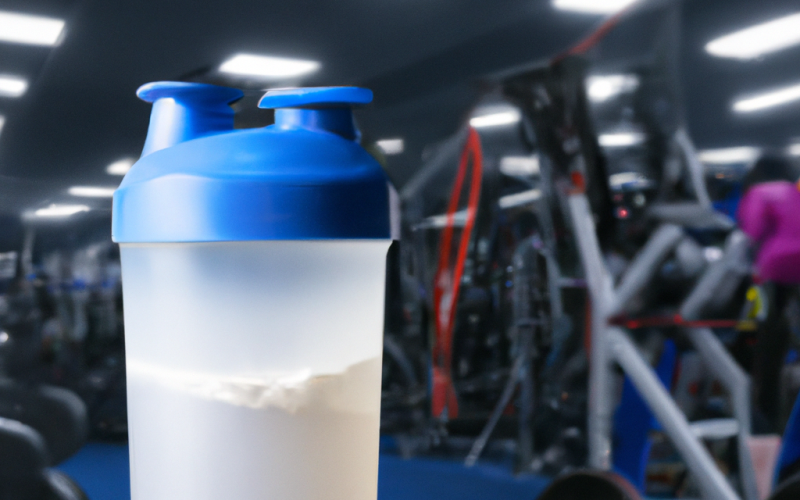 Booster bottle on a gym background